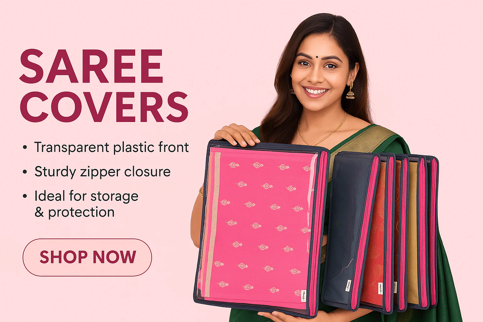 Saree/ Dress Cover (6 Sleeves) – Floral Dream - Image 6